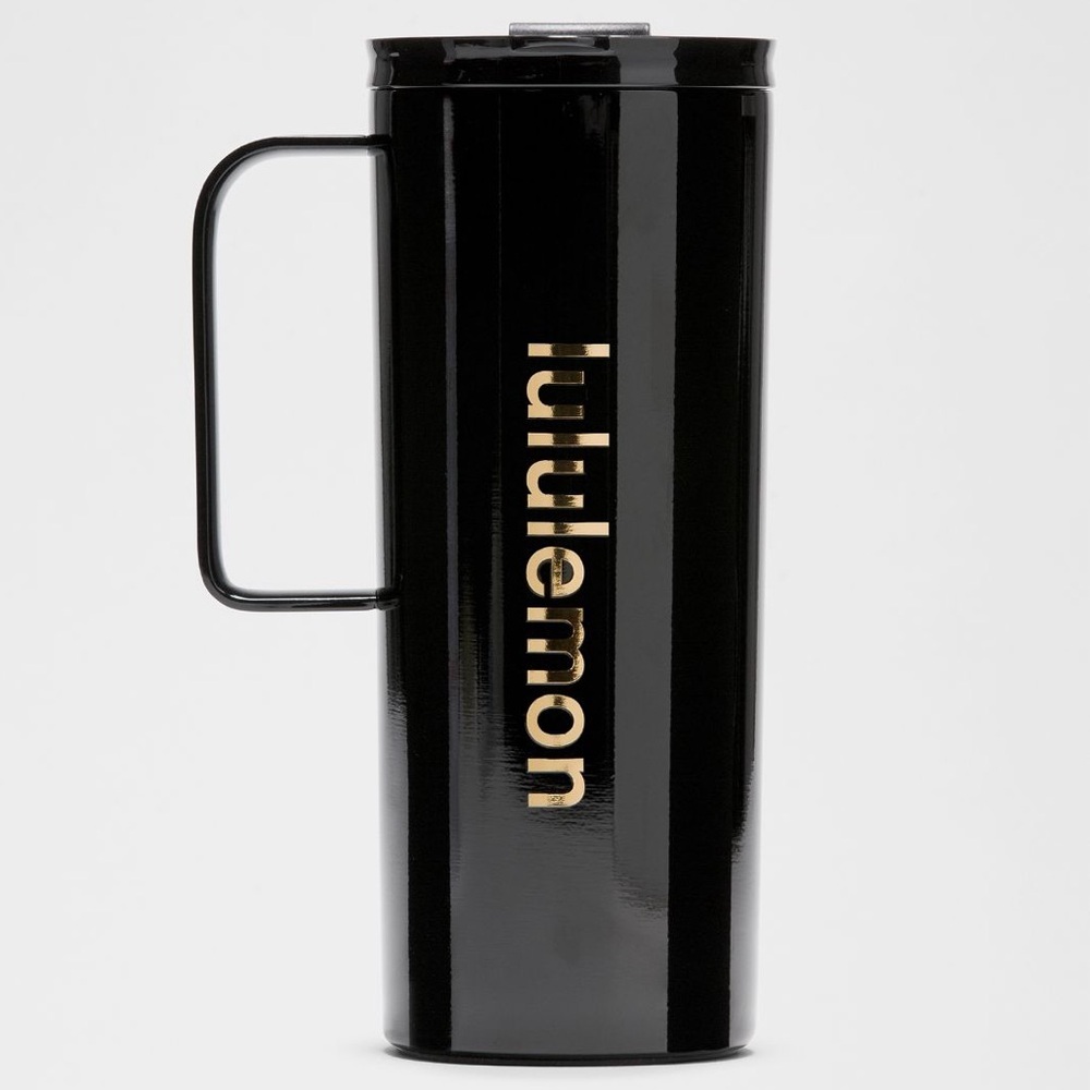 Lululemon Insulated Mug 20oz “Shine” in Black/Gold